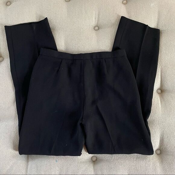 Escada Wool Flat Front Luxury Trousers Pants Slim Straight 36 S 6 - Picture 7 of 9